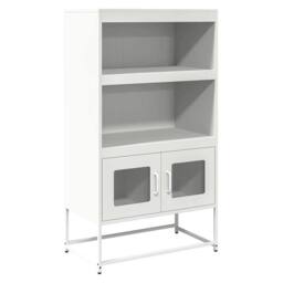 Berkfield Home Highboard White 68x39x123 cm Steel - Size: 68 x 39 x 123 cm - thumbnail 2