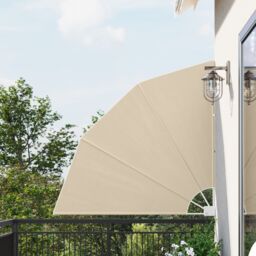 Berkfield Home Balcony Privacy Screen Folding Manual Beige 140 x 140 cm Fabric - thumbnail 1