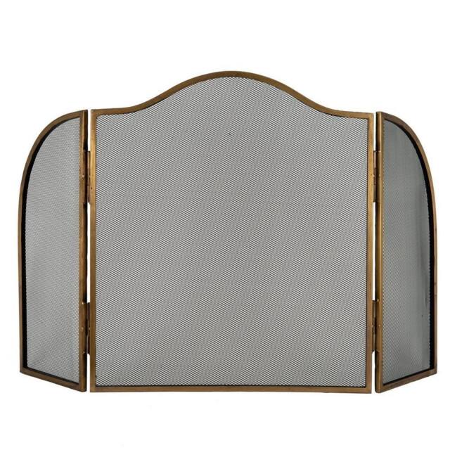 Lemon Pavilion Furniture and Decor Antiqued Fire Screen - Metal - L3 x W65 x H5 cm - Brass in Gold - image 1