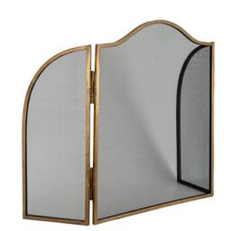 Lemon Pavilion Furniture and Decor Antiqued Fire Screen - Metal - L3 x W65 x H5 cm - Brass in Gold - thumbnail 2