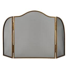Lemon Pavilion Furniture and Decor Antiqued Fire Screen - Metal - L3 x W65 x H5 cm - Brass in Gold - thumbnail 1