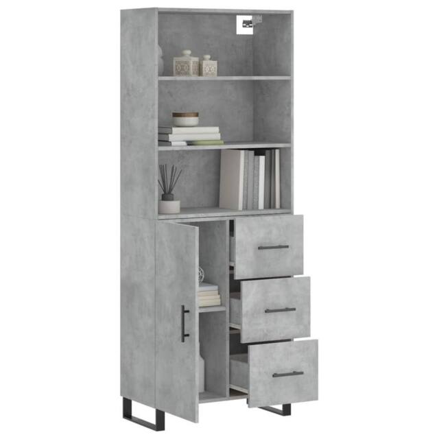 Berkfield Home Highboard Concrete Grey 69.5x34x180 cm Engineered Wood - image 1