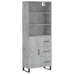 Berkfield Home Highboard Concrete Grey 69.5x34x180 cm Engineered Wood - thumbnail 3