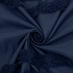 INHOUSOLU HOME DECOR Blue 184cm Long Tufted Boho Shower Curtain with Tassels 256GSM - thumbnail 2