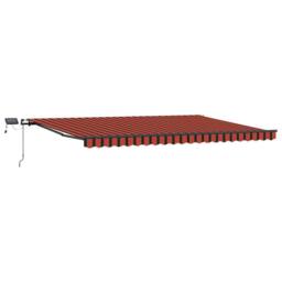 Berkfield Home Manual Retractable Awning with LED Orange & Brown 500x350 cm in Burnt Orange - thumbnail 3