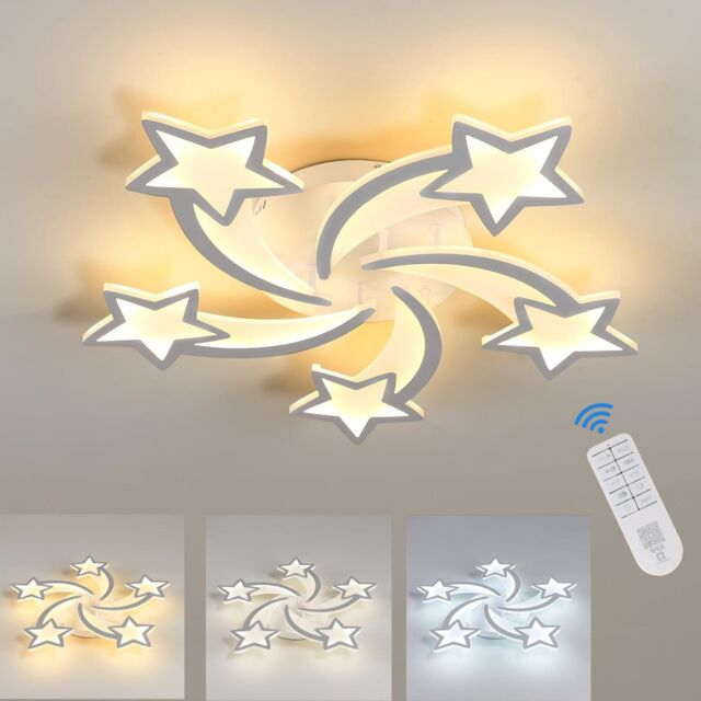 COMELY LED Ceiling Light, 50W Star Dimmable Ceiling Light, White Chandelier - image 1