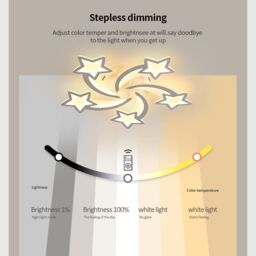COMELY LED Ceiling Light, 50W Star Dimmable Ceiling Light, White Chandelier - thumbnail 6