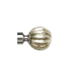 New Edge Blinds 28mm Fixed Length Metal Eyelet Curtain Pole Set - Dynasty Finial in Silver - Size: 400 cm - thumbnail 2