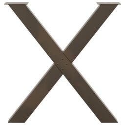 Berkfield Home Dining Table Legs X-Shaped 2 pcs Natural Steel 70x(72-73) cm Steel in Brown - thumbnail 5
