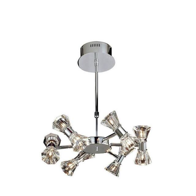Netlighting Elisa Pendant Round 12 Light G4 Polished Chrome NOT LEDCFL Compatible in Grey - image 1