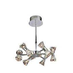 Netlighting Elisa Pendant Round 12 Light G4 Polished Chrome NOT LEDCFL Compatible in Grey