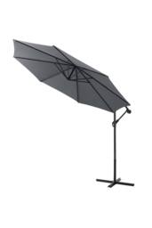 Living and Home 3M Large Banana Cantilever Patio Parasol for Outdoor Sunshade and Rain with Cross Base in Dark Grey - thumbnail 3