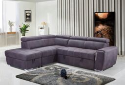 Furnishings For Less UK Nevada Large L Shaped Suede Tilting Headrest & Storage Ottoman Included Left Hand Facing in Grey - thumbnail 3
