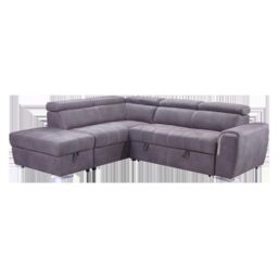 Furnishings For Less UK Nevada Large L Shaped Suede Tilting Headrest & Storage Ottoman Included Left Hand Facing in Grey - thumbnail 2