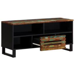 Berkfield Home TV Cabinet 100x34x46 cm Solid Wood Acacia - Size: 100 x 34 x 46 cm - thumbnail 1