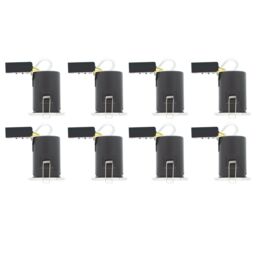 First Choice Lighting Set of 8 Fire Bathroom Downlights - Chrome IP65 Recessed Downlights in Silver - thumbnail 1