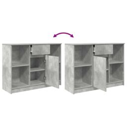 Berkfield Home Sideboard with Drawer Concrete Grey 101x35x76 cm Engineered Wood - Size: 101 x 35 x 76 cm - thumbnail 9
