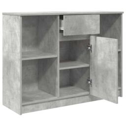Berkfield Home Sideboard with Drawer Concrete Grey 101x35x76 cm Engineered Wood - Size: 101 x 35 x 76 cm - thumbnail 5