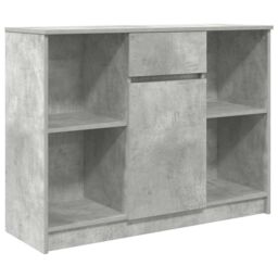 Berkfield Home Sideboard with Drawer Concrete Grey 101x35x76 cm Engineered Wood - Size: 101 x 35 x 76 cm - thumbnail 2