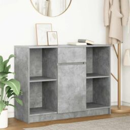 Berkfield Home Sideboard with Drawer Concrete Grey 101x35x76 cm Engineered Wood - Size: 101 x 35 x 76 cm - thumbnail 1