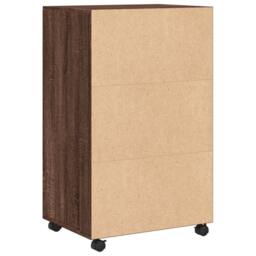 Berkfield Home Rolling¬†Cabinet Brown Oak 55x40x91 cm Engineered Wood - Size: 55 x 40 x 91 cm - thumbnail 6