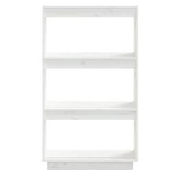 Berkfield Home Beautiful Book Cabinet/Room Divider White 60x35x103 cm Solid Wood Pine - Size: 60 x 35 x 103 cm - thumbnail 5
