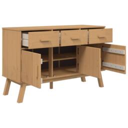 Berkfield Home Sideboard OLDEN Brown 114x43x73.5 cm Solid Wood Pine in Light Brown - thumbnail 7