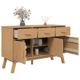 Berkfield Home Sideboard OLDEN Brown 114x43x73.5 cm Solid Wood Pine in Light Brown - thumbnail 6