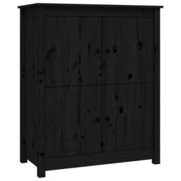 Berkfield Home Sideboard Black 83x41.5x100 cm Solid Wood Pine - thumbnail 2