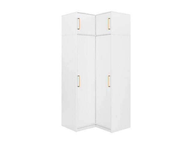 Vente-unique Corner Wardrobe 2 Doors - W115 Cm - White + Extension Top - LIZANDRO - image 1