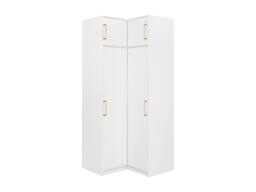 Vente-unique Corner Wardrobe 2 Doors - W115 Cm - White + Extension Top - LIZANDRO - thumbnail 3