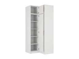 Vente-unique Corner Wardrobe 2 Doors - W115 Cm - White + Extension Top - LIZANDRO - thumbnail 4