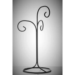 Sienna Glass Black Metal Triple Ornament Stand