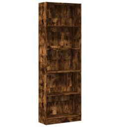 Berkfield Home Bookcase Smoked Oak 60x24x176 cm Engineered Wood in Brown - Size: 60 x 24 x 176 cm - thumbnail 2