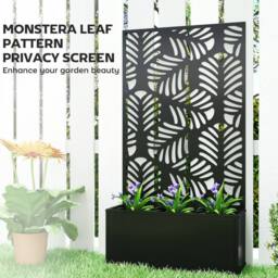 Kelvenix Metal Raised Garden Bed with Trellis, Outdoor Elevated Planter Box in Black - Size: 100g - thumbnail 2