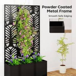 Kelvenix Metal Raised Garden Bed with Trellis, Outdoor Elevated Planter Box in Black - Size: 100g - thumbnail 5