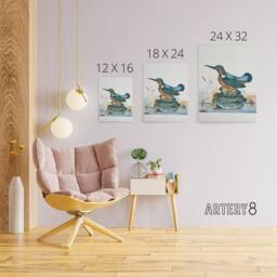 "Artery8 Common Kingfisher Vintage Illustration Bolton Canvas Wall Art - Size: W18"" x H24""" - thumbnail 4