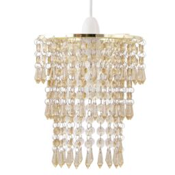 First Choice Lighting Set of 2 Amber Jewel Tiered Light Shades - thumbnail 2