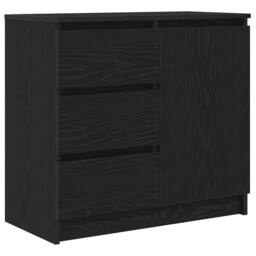 Berkfield Home Sideboard with Drawer Black Oak 71x35x65 cm Engineered Wood - Size: 71 x 35 x 65 cm - thumbnail 3