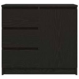 Berkfield Home Sideboard with Drawer Black Oak 71x35x65 cm Engineered Wood - Size: 71 x 35 x 65 cm - thumbnail 6