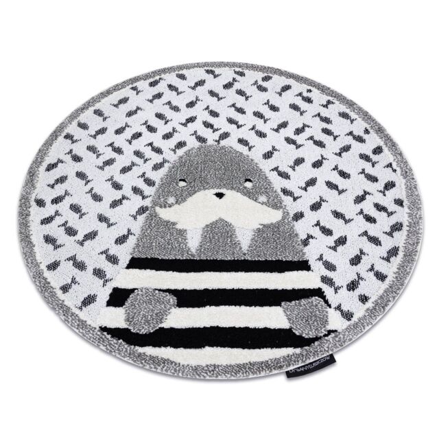 RugsX Modern Children's Rug in Grey - Size: 160 cm diameter - image 1