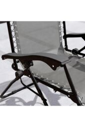 Home Discount Garden Vida Reclined Zero Gravity Chairs Set - 2 UKFR Fabric Furniture in Grey - thumbnail 5