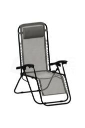 Home Discount Garden Vida Reclined Zero Gravity Chairs Set - 2 UKFR Fabric Furniture in Grey - thumbnail 6