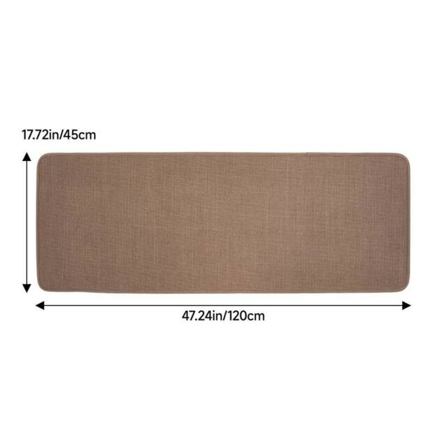 PAWNORA 45x120cm Non Slip Jute Braided Rug Kitchen Floor Rectangle Mat in Brown - Size: 100 cm x 100 cm - image 1