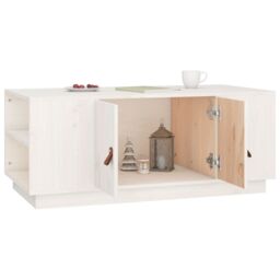 Berkfield Home Coffee Table White 100x50x41 cm Solid Wood Pine - Size: 100 x 50 x 41 cm - thumbnail 4