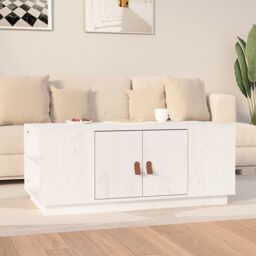 Berkfield Home Coffee Table White 100x50x41 cm Solid Wood Pine - Size: 100 x 50 x 41 cm - thumbnail 1
