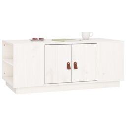 Berkfield Home Coffee Table White 100x50x41 cm Solid Wood Pine - Size: 100 x 50 x 41 cm - thumbnail 5