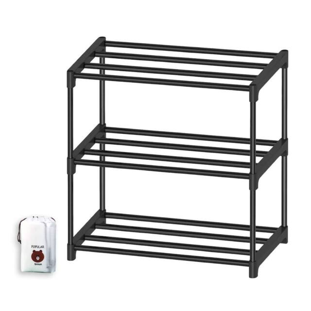 SPETLEK 3-Tier Slim Shoe Rack, Free Standing Organizer in Black - image 1