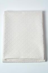 Homescapes Cotton Contemporary Diamond Pattern Bedspread in Cream - Size: King - thumbnail 2