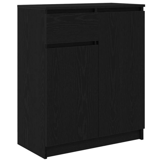 Berkfield Home Sideboard with Drawer Black Oak 71x35x84 cm Engineered Wood - Size: 71 x 35 x 84 cm - image 1